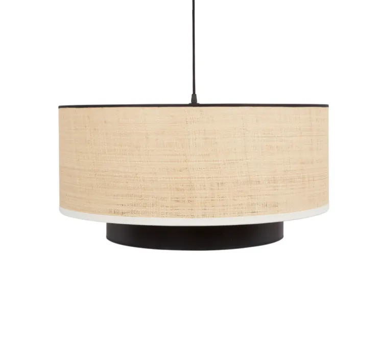 Suspension, Eclipse XXL, rabane, noir, écru, Ø60cm, H24cm - Sarah Lavoine