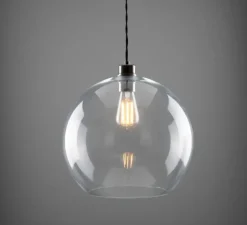 Suspension, Eden, transparent, argent antique, Ø37cm, H25cm - Mullan Lighting
