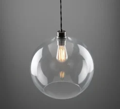 Suspension, Eden, transparent, argent antique, Ø37cm, H25cm - Mullan Lighting