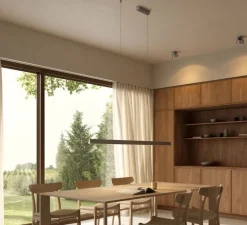 Suspension, Edge Linear S1500, titane, LED, 2700-3000K, 4620 lm, L151,6cm, H5cm - Light Point