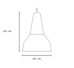 Suspension, Eikon Basic, noyer et blanc, Ø26cm, H35cm - Schneid