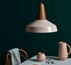 Suspension, Eikon Circus, noyer et rose pâle, Ø40cm, H35cm - Schneid