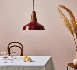 Suspension, Eikon Circus, noyer et burgundy, Ø40cm, H35cm - Schneid