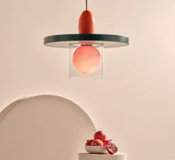 Suspension, Eirene, bleu pétrole, orange, rose, Ø54cm, H43,5cm - Sphaer