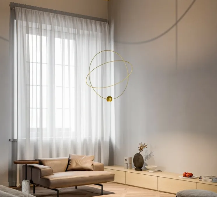 Suspension, Elara large, or, LED, 3000K, 845 lm, Ø80cm, H83,8cm - Lodes