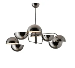 Suspension, Elisabeth, chrome noir, LED, dim, 0-10V, 3000k, 8 x 827 lm, Ø110cm, H30cm - Penta