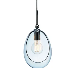 Suspension, Embrace M, argent brillant, bleu topaze, Ø18cm, H35cm - Ebb and Flow