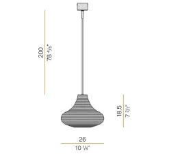 Suspension, Emma, laiton satiné diffuseur bronze, LED, 2700K, 1050lm, Ø26cm, H18,5cm - Panzeri