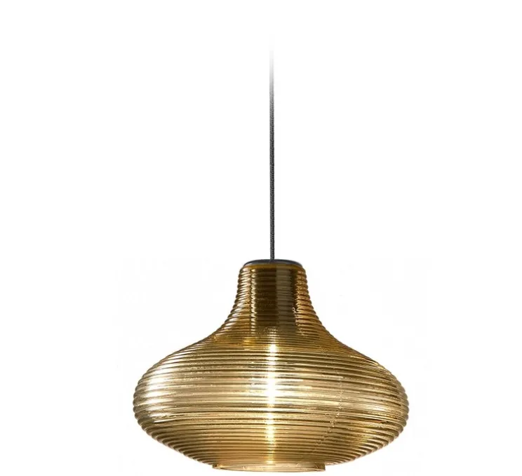 Suspension, Emma sans rosace, verre fumé,, Ø26cm, H18,5cm - Panzeri