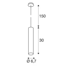 Suspension, Enola B, Doré, Ø6,7cm, H30cm - Slv