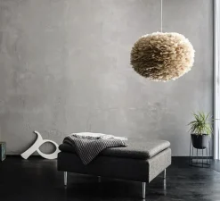 Suspension, Eos brown L, plumes d'oie, marron, Ø65cm, H40cm - Umage