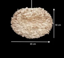 Suspension, Eos brown L, plumes d'oie, marron, Ø65cm, H40cm - Umage