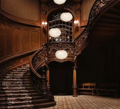 Suspension, Eos L, blanc, plumes d'oie câble noir, Ø65cm, H40cm - Umage