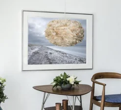 Suspension, Eos M, plumes d'oie, marron, Ø45cm, H30cm - Umage