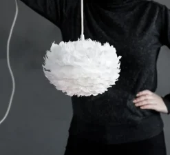 Suspension, Eos mini blanc avec câble Rosette blanc, blanc, Ø35cm, H30cm - Umage