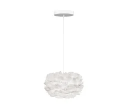 Suspension, Eos mini blanc avec câble Rosette blanc, blanc, Ø35cm, H30cm - Umage