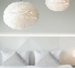 Suspension, Eos XL, blanc, plumes d'oie, Ø75cm, H45cm - Umage