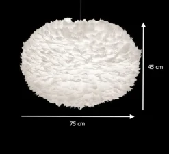 Suspension, Eos XL, blanc, plumes d'oie, Ø75cm, H45cm - Umage