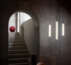 Suspension, Estela Vertical, blanc ivoire, LED, dim, 2700K, 980 lm, Ø7cm, H44cm - LZF