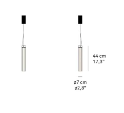 Suspension, Estela Vertical, blanc ivoire, LED, dim, 2700K, 980 lm, Ø7cm, H44cm - LZF