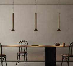 Suspension, Extruded Suspended 46 900 1x, bronze, LED, dim, 2700K, 667 lm, Ø17cm, H102,4cm - Modular