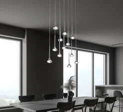 Suspension, Fairy 12 R, chrome, LED, dim, 2700k, 717 lm, L120cm, H30,5cm - Axolight