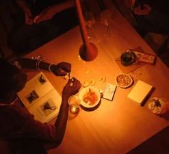 Suspension, Falling Sun In - Sunset Dimming Sun, orange, LED, dim, 2700K, 850 lm, Ø8cm, H45cm - Grau