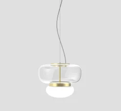 Suspension, Faro SP P, cristal, laiton, LED, dim, 2700K, 2000 lm, Ø35cm, H27,5cm - Vistosi