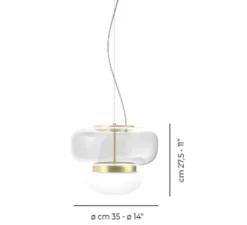Suspension, Faro SP P, cristal, laiton, LED, dim, 2700K, 2000 lm, Ø35cm, H27,5cm - Vistosi