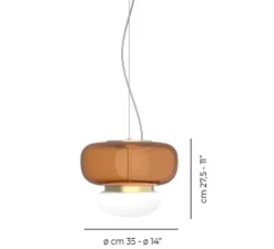 Suspension, Faro SP P, orange, laiton, LED, dim, 2700K, 2000 lm, Ø35cm, H27,5cm - Vistosi