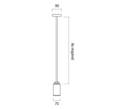 Suspension, Farol, blanc, noir, LED, L7cm, H70cm - Bert Frank
