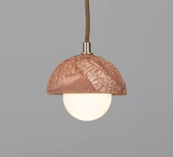 Suspension, Ferox, rouge fer, laiton antique, Ø14cm, H15cm - Mullan Lighting