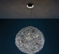 Suspension, Fil de Fer 100, argent, Ø100cm - Catellani & Smith