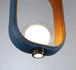 Suspension, Filipa, 555.22, noir texturé, cuir noir et marron, IP40, L28cm, H45cm - Tooy