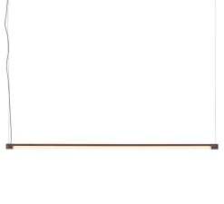 Suspension, Fine, rouge foncé, LED, dim, 2700K, 1200 lm, L120cm, H1,8cm - Muuto