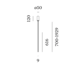 Suspension, Finlin 1.0, noir, LED, dim, 3000K, 485 lm, Ø0,9cm, H61,6cm - Wever&Ducré