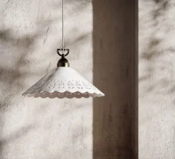 Suspension, Fior Di Pizzo 08, blanc, laiton brut, Ø30cm, H20cm - Il Fanale