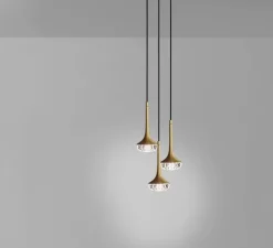 Suspension, Fléa, Laiton, transparent, Ø11cm, H24,5cm - CVL