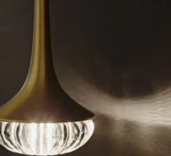 Suspension, Fléa, Laiton, transparent, Ø11cm, H24,5cm - CVL