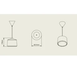 Suspension, Flame Bold, rouge mat, câble blanc, IP44, LED, dim, 2700K, 800 lm, Ø21cm, H17.6cm - Pott