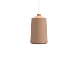 Suspension, Flame Tall, terra mat, câble blanc, IP44, LED, dim, 2700K, 800 lm, Ø14cm, H23cm - Pott