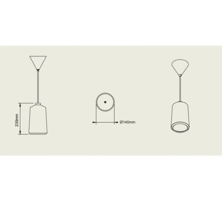 Suspension, Flame Tall, terra mat, câble blanc, IP44, LED, dim, 2700K, 800 lm, Ø14cm, H23cm - Pott