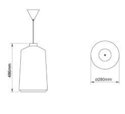 Suspension, Flame Tall XL, terra, câble blanc, IP44, LED, dim, 2700K, 1200 lm, Ø28cm, H48,6m - Pott