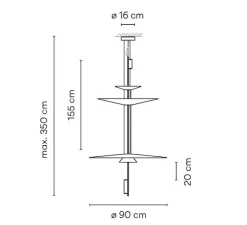 Suspension, flamingo 1560, Graphite, LED dimmable, 2700K, 1662lm, Ø90cm, H75cm - Vibia