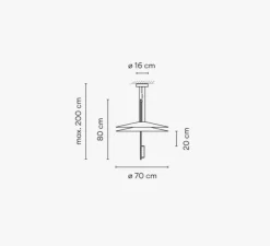 Suspension, flamingo 1510, graphite, LED dimmable, 2700K, 1389lm, Ø70cm, H80cm - Vibia