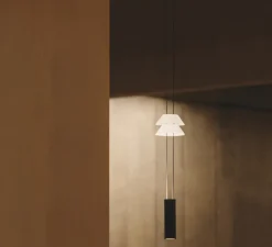 Suspension, Flamingo mini 1580, blanc et noir, LED, dim, 2700K, 726 lm, Ø9cm, H93cm - Vibia