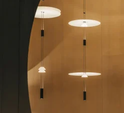 Suspension, Flamingo mini 1590, blanc et noir, LED, dim, 2700K, 1152 lm, Ø45cm, H125cm - Vibia