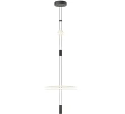 Suspension, Flamingo mini 1590, blanc et noir, LED, dim, 2700K, 1152 lm, Ø45cm, H125cm - Vibia