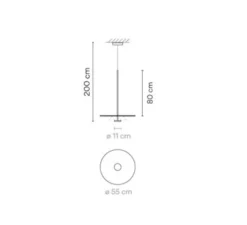 Suspension, Flat 5940, blanc cassé, LED, dim, 2700K, 1740 lm, Ø55cm, H80cm - Vibia