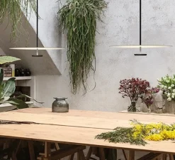 Suspension, Flat 5935, blanc cassé, LED, dim, 2700K, 1740 lm, Ø40cm, H80cm - Vibia